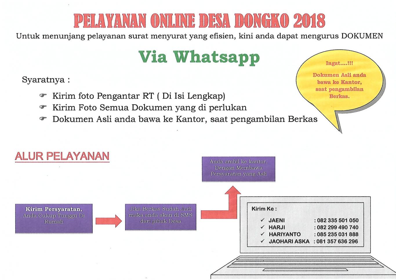 Pelayanan Online Desa Dongko 2018 Website Desa Dongko